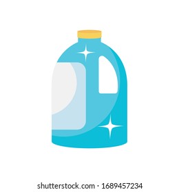 disinfection and cleaning elements, soap bottle icon over white background, flat style, vector illustration