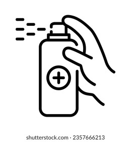 Disinfection and cleaning related icon, useful as symbol for cleaning use. Editable black outline vector illustration.