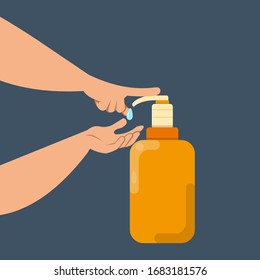 Disinfection concept illustration. Flat style hand wash illustration