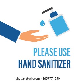 Disinfection concept. Man washing hands. Personal hygiene. Disinfection, antibacterial washing. Please use hand sanitizer. Vector illustration.