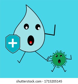 Disinfection. Corona Virus. Hand sanitizer bottle, washing gel. Vector illustration