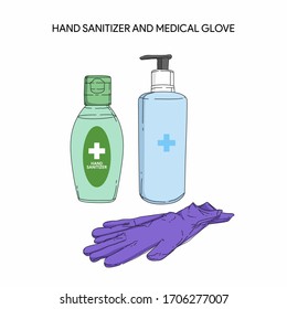 Disinfection coronavirus. covid19. Disinfectant solution. Prevention epidemic.Vector illustration.