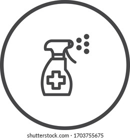 Disinfection dark colored vector line icon