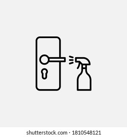 Disinfection door handle icon isolated on background. Sanitizing symbol modern, simple, vector, icon for website design, mobile app, ui. Vector Illustration