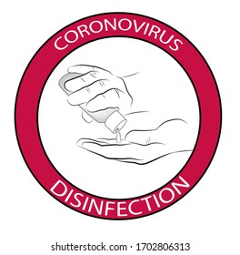 disinfection during quarantine by coronovirus. Hand treatment with alcohol solution. washing hands with soap. vector illustration.