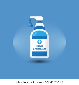 Disinfection. Hand sanitizer bottle, washing gel. Vector illustration