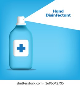 Disinfection. Hand sanitizer bottle, washing gel.