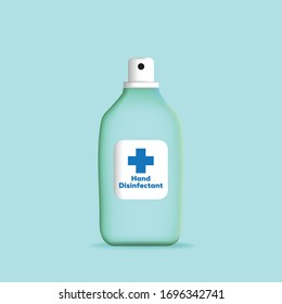 Disinfection. Hand sanitizer bottle, washing gel.