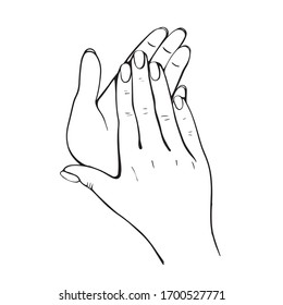Disinfection of hands. How to clean your hands properly. Hand-drawn vector illustration. Vector illustration