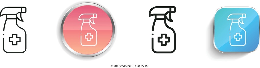 disinfection icon. Thin Linear, Regular and Button Style Design Isolated On White Background