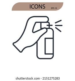 Symbol für Desinfektionssymbole, Vektorelemente für Infografiken