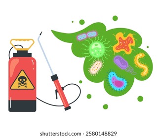 Disinfection isolated concept. Vector flat graphic design illustration
