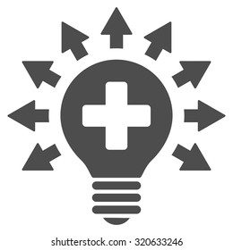 Disinfection Lamp vector icon. Style is flat symbol, gray color, rounded angles, white background.