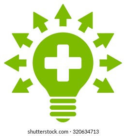 Disinfection Lamp vector icon. Style is flat symbol, eco green color, rounded angles, white background.