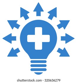 Disinfection Lamp vector icon. Style is flat symbol, cobalt color, rounded angles, white background.
