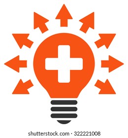 Disinfection Lamp vector icon. Style is bicolor flat symbol, orange and gray colors, rounded angles, white background.