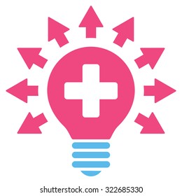 Disinfection Lamp vector icon. Style is bicolor flat symbol, pink and blue colors, rounded angles, white background.