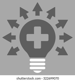 Disinfection Lamp vector icon. Style is bicolor flat symbol, dark gray and white colors, rounded angles, silver background.