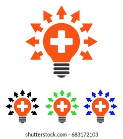 Disinfection Lamp vector pictograph. Illustration style is a flat iconic colored symbol with different color versions.