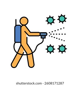 Disinfection line icon. Vector isolated element. Editable stroke.