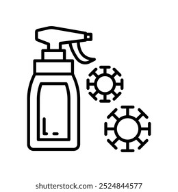 Disinfection Outline Icon, Vector illustration