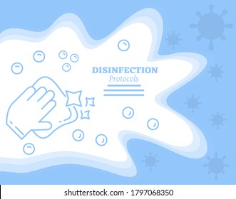 Disinfection protocols banner vector illustration 