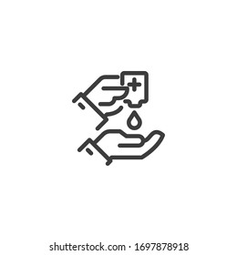 Disinfection Related Vector Line Icons.