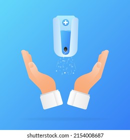 Disinfection sanitizer on transparent background. Vector 3d illustration.