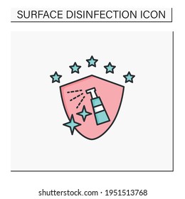 Disinfection services color icon. Sanitary and epidemiological control. Safety space and preventative measures. Preventing virus spread concept. Isolated vector illustration