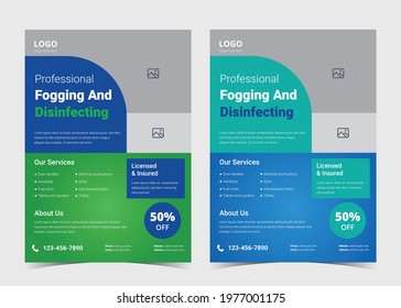 Disinfection services flyer. Cleaning service flyer. House cleaning service poster flyer template.