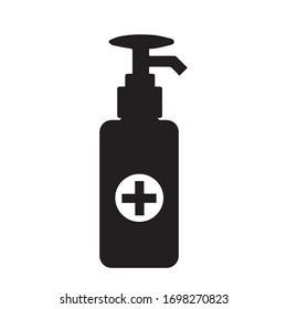 Disinfection soap with hand thin line icon