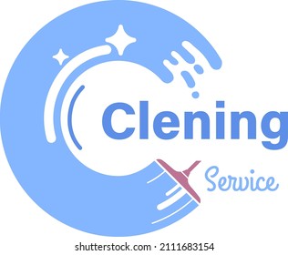Disinfection and tidiness at home, isolated logotype with tool for cleanup and shiny effect. Cleaning service company, maintenance of dwelling and housekeeping from dirt. Vector in flat style