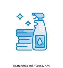 Disinfection vector blue colours icon style illustration. EPS 10 file