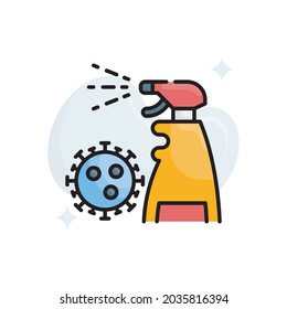Disinfection vector filled outline icon style illustration. EPS 10 file