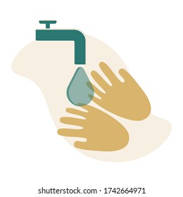 Disinfection and virus spreading prevention. Sanitizing of surfaces. Protection and hygiene products. Coronavirus and daily hygiene. Flat vector illustration, clip art. Design elements for web, etc.