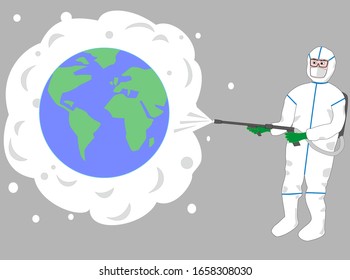Disinfection work due to virus infection.