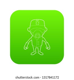 Disinfector icon green vector isolated on white background