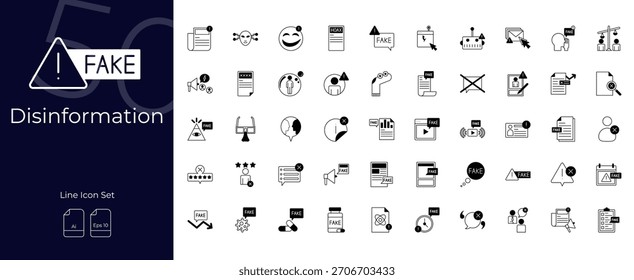 Conjunto de iconos editables Duotone de desinformación