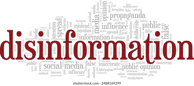 Disinformation word cloud conceptual design isolated on white background.