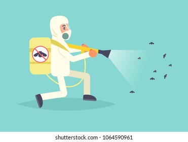 Disinsection Vector. Cartoon. Isolated art. Flat