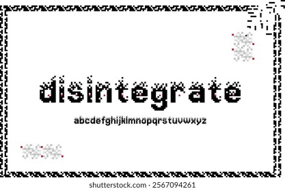 Disintegrate effect. pixel art. 8 bit game.retro game. for game assets in vector illustrations.Retro Futurism Sci-Fi Background. 90s game style. and stars from vintage arcade comp. 