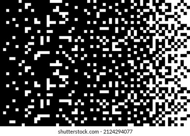 Disintegration pixel effect illustration. Vector rectangle elements. Pixel disintegration background. Decay effect.