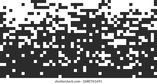 Ruído de grão preto branco de pixel de desintegração, efeito de meio-tom de fade, trabalho de pontos dispersos, grade de pixel de mosaico de fundo disperso. 