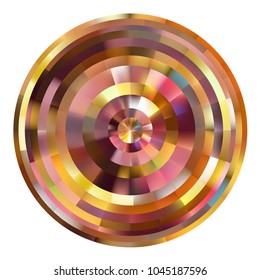Disk. Abstract illustration. Gold. Circle.