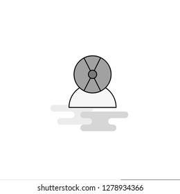 Disk avatar Web Icon. Flat Line Filled Gray Icon Vector