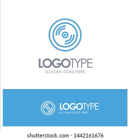 Disk Blue Logo Line Style