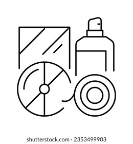 disk and bottle plastic waste line icon vector. disk and bottle plastic waste sign. isolated contour symbol black illustration