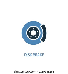 disk brake concept 2 colored icon. Simple blue element illustration. disk brake concept symbol design from Car service set. Can be used for web and mobile UI/UX