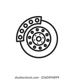 Disk brake icon Black and white logo