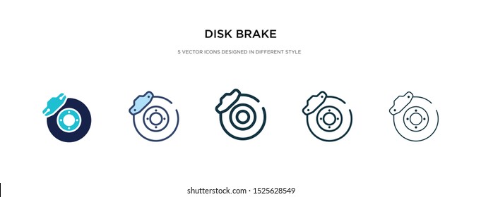 disk brake icon in different style vector illustration. two colored and black disk brake vector icons designed in filled, outline, line and stroke style can be used for web, mobile, ui